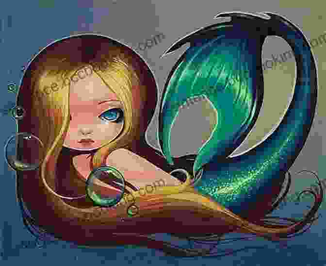 A Beautiful Mermaid With Long, Flowing Hair And Emerald Eyes Gazes Longingly Towards The Surface, Her Tail Shimmering In The Sunlight. Cornish Folk Tales For Children