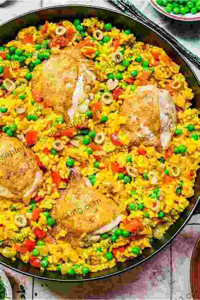 A Flavorful Serving Of Arroz Con Pollo, Chicken With Rice, A Classic Puerto Rican Lunch Dish Puerto Rican Cookbook: 500+ Delicious Puerto Rican Dishes To Make At Home For Your Family And Friends