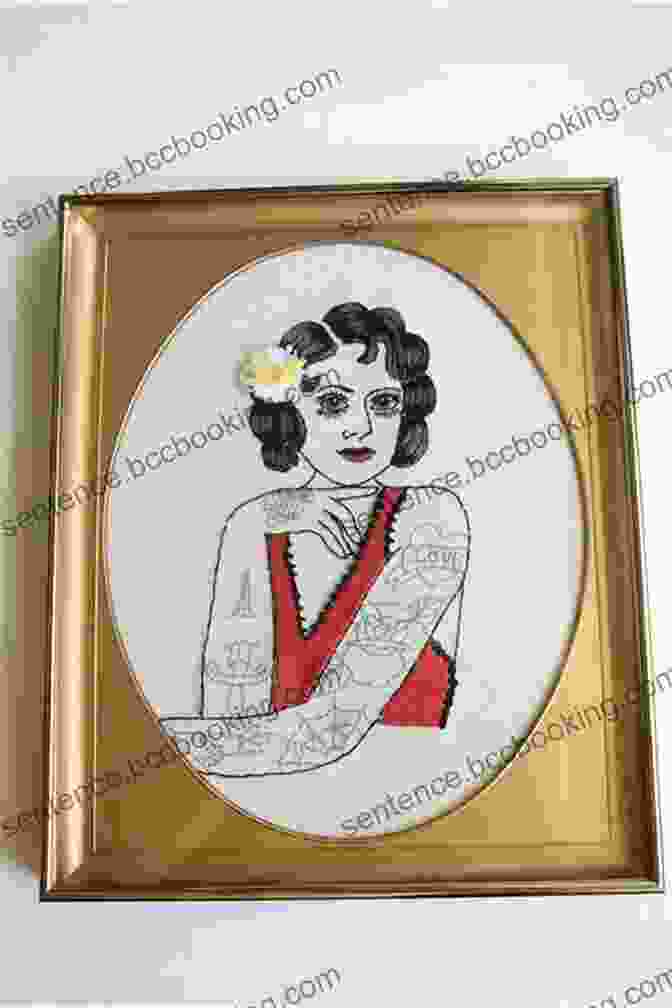 A Framed Embroidery Of A Home Portrait, Showcasing The Finished And Polished Artwork. Hand Stitched House: A Guide To Designing Embroidering A Portrait Of Your Home