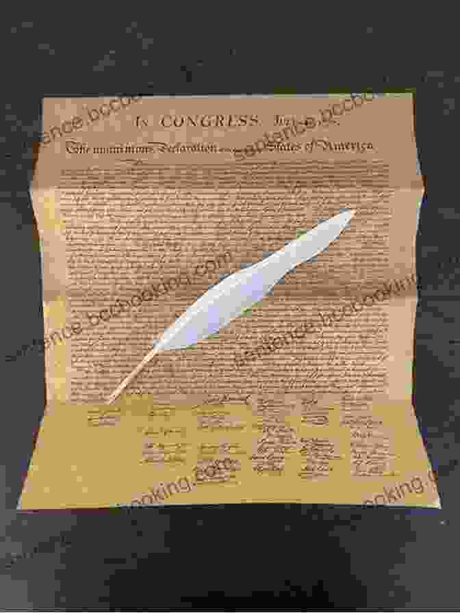 A Parchment Copy Of The Declaration Of Independence, With A Quill Pen Resting On It. The Writings Of Thomas Jefferson (Illustrated)