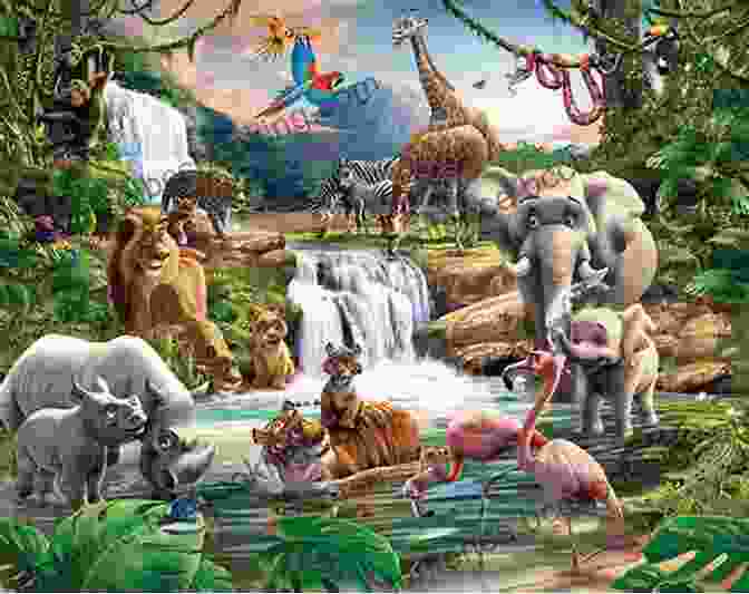 A Vibrant And Playful Jungle Scene, Featuring Animal Characters Engaged In Amusing Antics. Jungle Scrumble: A Funny Feel Good Children S Picture Bursting With Vibrant Jungle Scenes And Hilarious Animal Antics