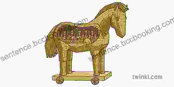 An Illustration Of The Trojan Horse, A Massive Wooden Structure Concealing Greek Soldiers Surprise Trojans : The Story Of The Trojan Horse