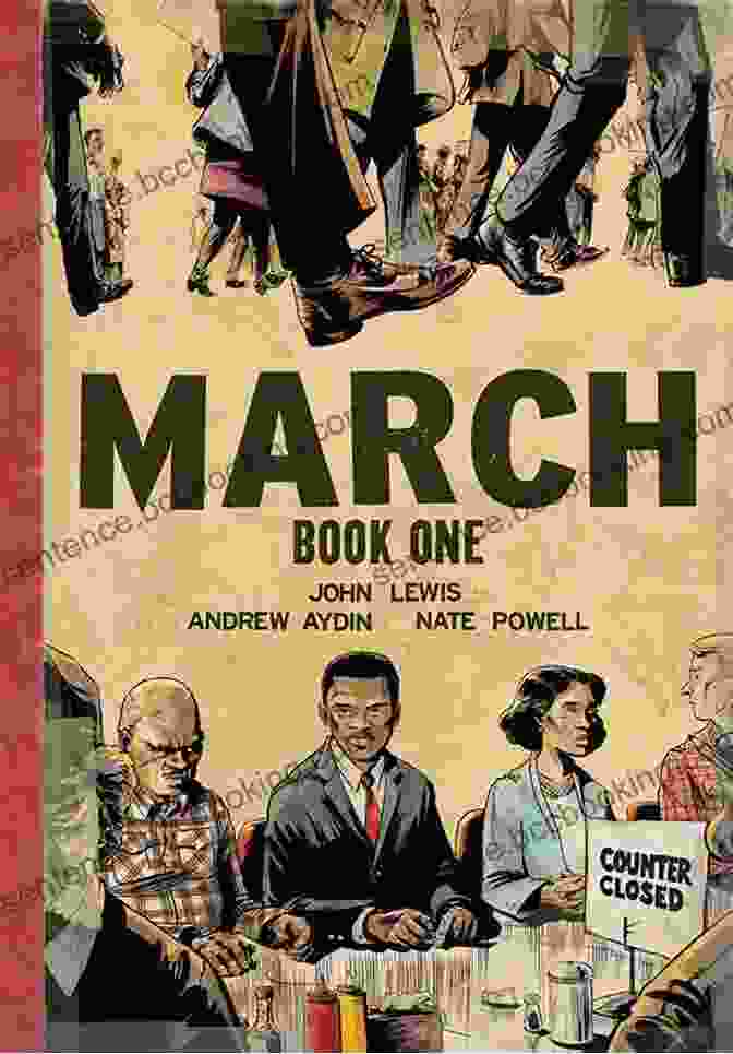 Book Cover Of 'March: Book One, John Lewis' With John Lewis Seated In A Chair, Looking Determined March: One John Lewis
