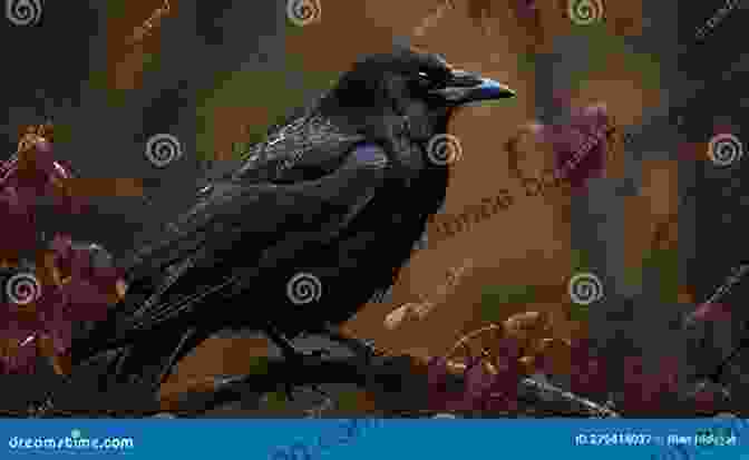 Mystical Crow Perched On Tree Branch, Observing Surroundings With Keen Gaze In The Company Of Crows And Ravens