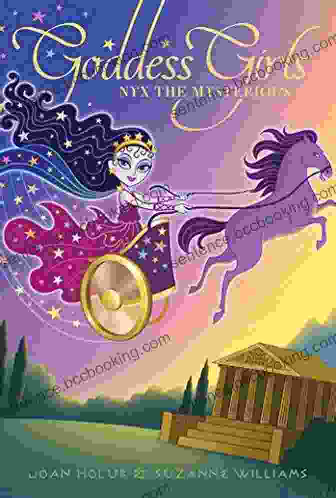 Nyx The Mysterious Goddess Girls 22 Book Cover Featuring A Young Girl With Long Flowing Hair And A Crescent Moon Headband, Surrounded By A Starry Night Sky. Nyx The Mysterious (Goddess Girls 22)