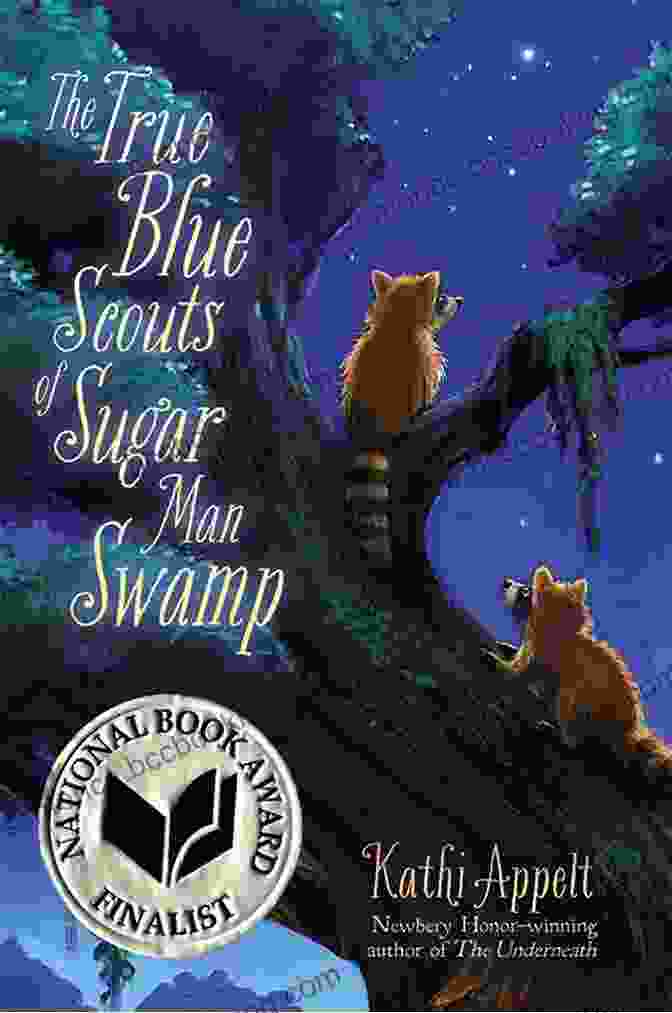 The True Blue Scouts Of Sugar Man Swamp Book Cover, Featuring Scouts Exploring A Mysterious Swamp The True Blue Scouts Of Sugar Man Swamp